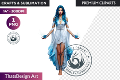 Fantasy Boreal Winter Girl Warrior &amp; Ice Queen Clipart Product Image 1