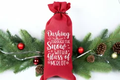 Christmas Wine Bag Quotes SVG | Dashing With Merlot Product Image 3