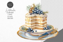 Christmas clipart, Cake clipart, Blue Christmas Product Image 1