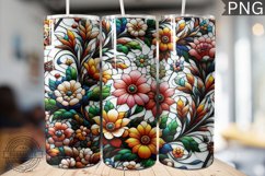 Embroidered Flowers Tumbler Wrap - High Quality 300 Dpi Product Image 1