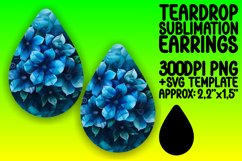 Teardrop Earring Sublimation - Vibrant Floral Pattern Product Image 1