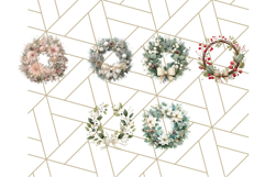 Christmas Wreath Clipart, Holiday Greenery PNG Illustrations Product Image 8