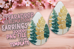 Bright Teardrop Earrings Design PNG for Printing , 3D Flower Product Image 1