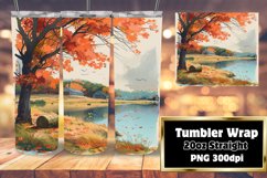 Fall Watercolor Tumbler | 20oz Sublimation Wrap Design Product Image 1