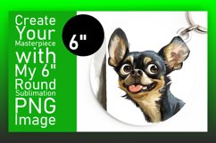 Playful PeekaBoo Dog Circle Charm Sublimation Mug Wrap Product Image 1
