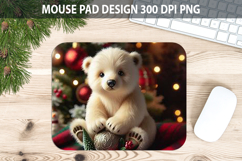 Christmas Bear Mouse Pad Sublimation - Animal PNG Design Product Image 1