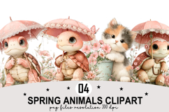 Spring Animals Clipart Watercolor Clipart png Product Image 1