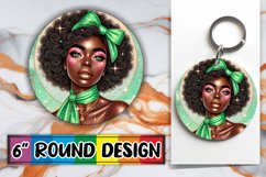 Bright Round Coasters Design PNG, Afro Girl Product Image 1