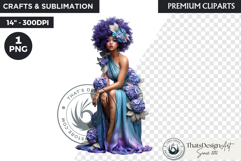 Royal Hydrangea Guardian Fantasy Warrior Floral Graphic Product Image 1