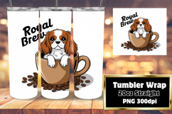 VIBRANT 20oz Tumbler Artwork for Sublimation , Coffee Dog Product Image 1
