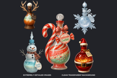 Christmas Winter Potion Bottles PNG, Magical Holiday Clipart Product Image 3