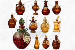 Christmas Winter Potion Bottles PNG, Magical Holiday Clipart Product Image 9