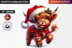 Christmas highland cow Clipart, christmas clipart, winter Product Image 1