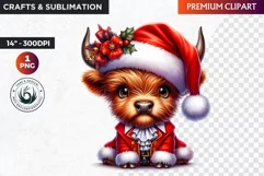 Christmas highland cow Clipart, christmas clipart, winter Product Image 1
