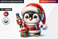 Penguin clipart, Christmas clipart, christmas png, winter Product Image 1