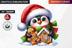 Penguin clipart, Christmas clipart, christmas png, winter Product Image 1