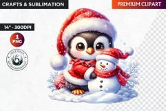 Penguin clipart, Christmas clipart, christmas png, winter Product Image 1