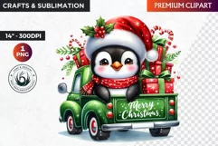 Penguin clipart, Christmas clipart, christmas png, winter Product Image 1