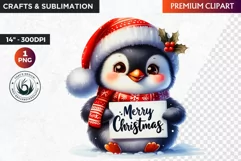 Penguin clipart, Christmas clipart, christmas png, winter Product Image 1