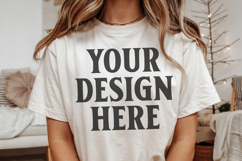 Christmas Comfort Colors 1717 Ivory T-Shirt Mockup Real Product Image 1