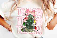 Preppy Coquette Teacher Png, Christmas Teacher Png Product Image 2