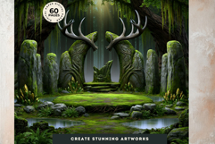 Crystal Beast Realms Dark Fantasy Backdrops Digital Papers Product Image 10
