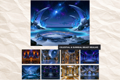 Crystal Beast Realms Dark Fantasy Backdrops Digital Papers Product Image 13