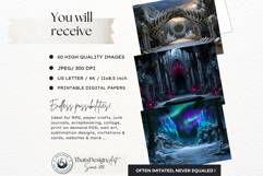 Crystal Beast Realms Dark Fantasy Backdrops Digital Papers Product Image 2