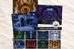 Crystal Beast Realms Dark Fantasy Backdrops Digital Papers Product Image 3