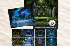 Crystal Beast Realms Dark Fantasy Backdrops Digital Papers Product Image 9