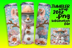 Winter Holiday Snowman Tumbler Wrap 20oz Seasonal Wonders Product Image 1