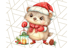 Vintage Christmas Clipart PNG, Cute Animals Holiday Elements Product Image 4