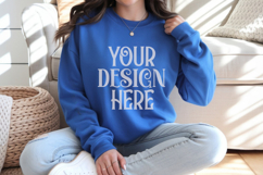 Royal Gildan 18000 Mockup, Gildan Sweatshirt Mockup Product Image 1