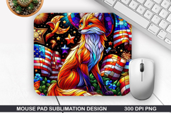 Fox Galaxy Mouse Pad Sublimation, 4th Of July Mouse Pad PNG Product Image 1