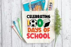 Celebrating 100 Days Of School SVG, School SVG Design Product Image 3