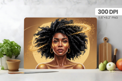 Afro Girl/Woman Melanin braided hair Cutting Board PNG Desig Product Image 1