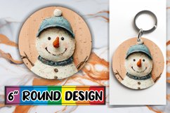 Christmas Snowman Winter Keychain Sublimation Round Design Product Image 1