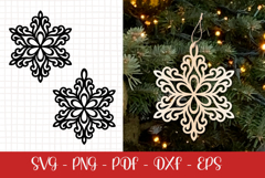 60 Snowflakes laser svg| Christmas Snowflakes ornament Product Image 8