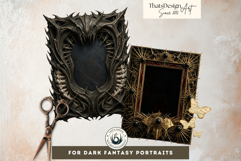 Dark Fantasy Frames Clipart, Gothic Ornate Borders for DIY Product Image 3