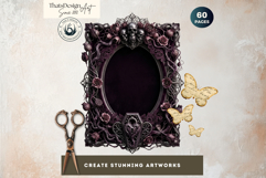 Dark Fantasy Frames Clipart, Gothic Ornate Borders for DIY Product Image 7