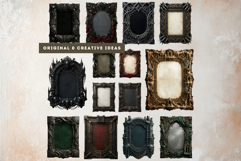 Dark Fantasy Frames Clipart, Gothic Ornate Borders for DIY Product Image 8