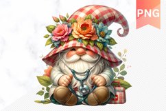 Floral Nurse Gnome Sublimation - Nurse Gnome Sublimation Product Image 1