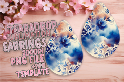 Whimsical Teardrop Design for DIY Earrings , Watercolor Patt Product Image 1