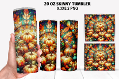 Pumpkins Skinny Tumbler 20oz Wrap Design, Halloween Tumbler Product Image 1