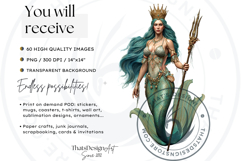 Deep Sea Fantasy Clipart PNG, Mermaid, ocean mythology Product Image 2