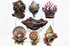 Deep Sea Fantasy Clipart PNG, Mermaid, ocean mythology Product Image 8