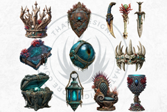 Deep Sea Fantasy Clipart PNG, Mermaid, ocean mythology Product Image 9