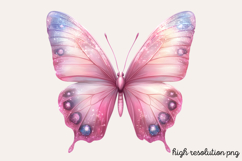 Gilter Pink Butterfly Clipart PNG Product Image 1