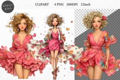 Girl Clipart, Valentines Day Clipart, Product Image 1