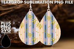 Sweet teardrop EARRINGS Gift PNG, Gold Flower Product Image 1